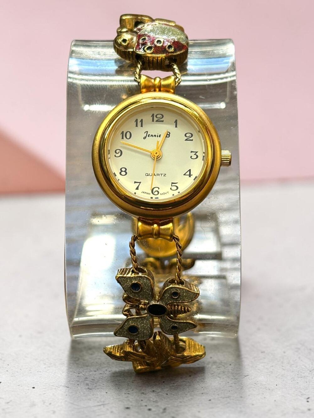 Avon Jennie B Charm Bracelet Watch Ladybug Bee Garden Working New Battery